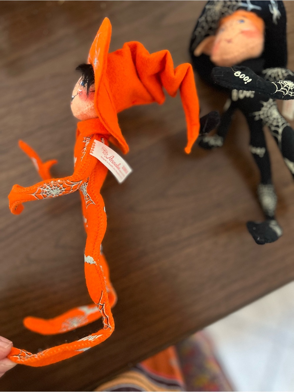 VTG Annalee Halloween Spider Web Elf Doll - Orange and Black - Picture 3 of 4